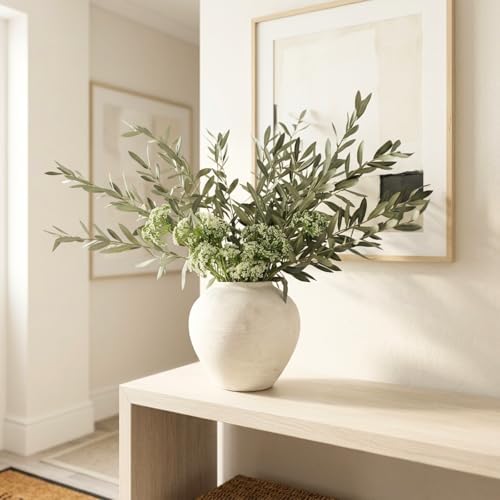 Faux Arrangement - Olive & White Berry, Realistic Greenery Stems For Vase - Image 7
