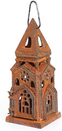 Sungmor Cast Iron Church Lantern Candle Holder, 10.2 Inches Tall & Rust by Sungmor