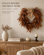 24IN Artificial Brown Eucalyptus Fall Wreath for Front Door - Image 4