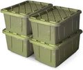 HOMZ Durabilt Plastic Storage Bins with Lids, 27 Gal, Green Camo, 4 Pack by Homz
