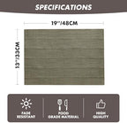 ZeeMart Linen Checked Farmhouse Placemats Set of 6, Olive 13x19in - Image 2