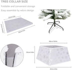 Christmas Tree Collars for Atificial Trees, 24 Inch Snowflake Christmas Skirt, Base Cover,Holiday Home Decor Ring (Snow-Silver, Medium) - Image 2