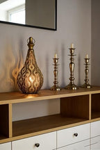 11.6inch Moroccan Lantern Lamp Decorative Candle Holders for Ramadan Decorations, Hanging, Outdoor Patio or Porch, Indoor Home Decor（Gold） - Image 4