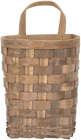 UPKOCH Brown Hanging Wicker Wall Basket, 4.2 x 5.5 x 4.2 in for Home Decor by UPKOCH