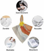 Burnt Orange Coastal Cloth Napkins Set of 8, Holiday Napkins for Baby Shower, Spring Summer Ocean Beach Nautical Sea Wave Washable Reusable Dinner Napkins for Cocktail Wedding Party, 20 x 20 in - Image 6