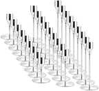 Silver Candlestick Holders,Metal Taper Candle Holders,Bulk Set of 27 by ECHFSM