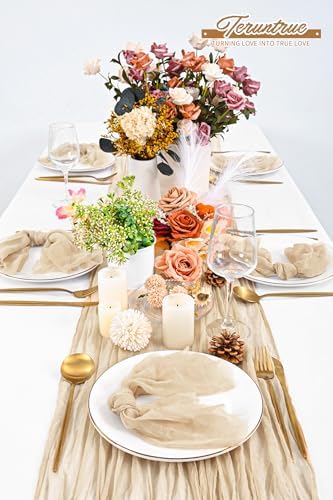 100 Pieces Cloth Napkins Beige Dinner Cheesecloth Napkins for Wedding,Wrinkled Cloth Napkins Bulk for Home Party Rustic Table Decoration, 17 x 17 Inch - Image 6