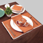 FINGERCRAFT Lace Cloth Napkins, Cotton Gauze, Set of 12, 20x20 Inch,Rust - Image 3