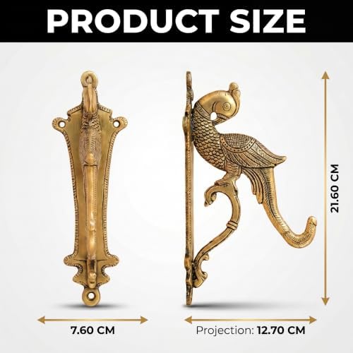Indian Shelf Brass Peacock Plant Hanger Hook for Baskets and Lanterns - Image 2