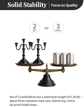 NUPTIO Candelabra Black Candlestick Holder: Taper Candle Holders Bulk - Image 5