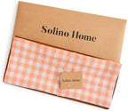 Solino Home 100% Pure Linen Table Runner Orange, Gingham Check 14 x 108 in - Image 5