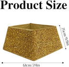XmasExp Christmas Tree Collar 24 inch Sequin Tree Skirt for Christmas Holiday Home Decor Xmas Tree Ring Stand Base Cover Small Size 4 Piece Gold - Image 2