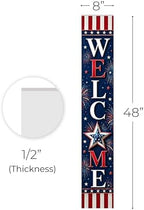 48x8" 4th of July Welcome Porch Sign, Patriotic Porch Decor for Independence Day, Standing Welcome Sign for Front Door, PVC, Design 3 - Image 5