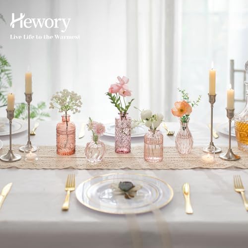 Hewory Small Bud Vases Bulk: 25Pcs Multi Pink Flower Vases for Centerpieces - Image 3
