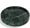 YMXYJM Real Natural Round Marble Tray for Bathroom, Genuine Marble Stone Vanity Tray, Luxury Storage Trays for Kitchen, Vanity, Home Decor, Dresser, Non-Resin/Non-Ceramic, 10"x 1", Green by YMXYJM