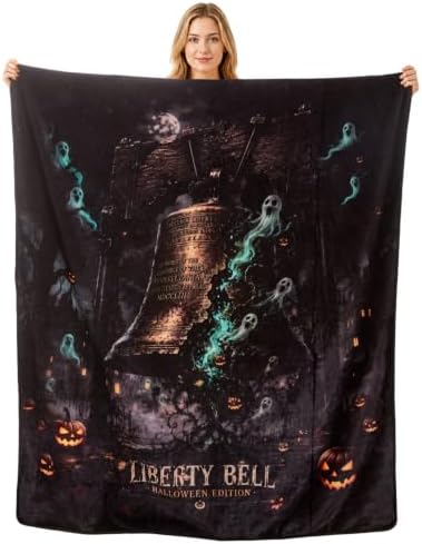 Halloween Blanket 50 x 60 in, Haunted Liberty Bell Design by Unknown
