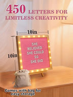 10"×10" Felt Letter Board with LED Lights & Stand, First Day of School Sign - Image 5