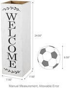 Glitzhome 24"H Wooden Welcome Sign, Rustic Farmhouse Double-Sided Box-Shaped "WELCOME PORCH" Sign, Outdoor Front Door and Courtyard Decoration（White） - Image 2