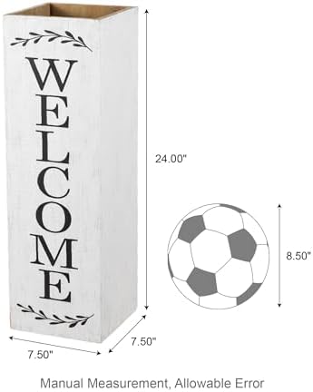 Glitzhome 24"H Wooden Welcome Sign, Rustic Farmhouse Double-Sided Box-Shaped "WELCOME PORCH" Sign, Outdoor Front Door and Courtyard Decoration（White） - Image 2