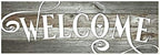 Welcome Gray Wood Rustic Style Wall Décor Sign 10x30 by MRC+Wood+Products