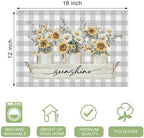 Sunflower Spring Placemats Set of 6, 12x18 Inch Summer Sunshine Flower Table Place Mat Floral Washable Non-Slip Heat Resistant Fabric Placement Mats for Dining Kitchen Indoor Outdoor Decor - Image 4