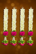 Divyakosh Set of 4 Wall Hangings -20 INCH for Home Decoration, Diwali Decor, Pink Flower, Handmade Diwali Decoration Psychedelic Wall hangings, Door Valance Hanging - Image 3