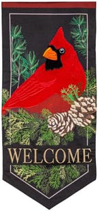 Evergreen Flag Cardinal and Evergreen Garden Flag | 28 x 12 Inches | Outdoor Décor For Holiday Christmas by EvergreenFlag
