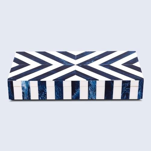 Handicrafts Home Large Decorative Storage Box 12x6– Coffee Table Organizer Box, Modern Home Décor Accent, Keepsake Memory Box, Jewelry Storage Box, Boho Decorative Box with Lid for Shelf, Mantle Decor - Image 4