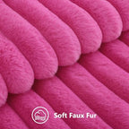 decorUhome Fall Faux Fur Throw Pillow Covers 26x26 Set of 2 Hot Pink - Image 2