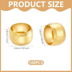 100 Pcs Napkin Rings Round Napkin Holder Rings for Cloth Table Decorations, Gold Decorative Dining Table Setting for Valentine's Day Wedding Anniversary Birthday Dinners Party - Image 2