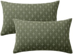 MIULEE Pack of 2 Decorative Vintage Burlap Linen Spring Throw Pillow Covers Modern Farmhouse Pillowcase Rustic Woven Textured Cushion Cover for Sofa Couch Bed 12x20 Inch Olive Green - Image 6