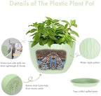 WSMKSZ 12 Inch Large Plant Pots for Indoor or Outdoor Plants, Wide Water Ripples Flower Pots with Drainage Holes & Saucer, Plastic Planters Set for Garden & Home Decor (Green) - Image 3