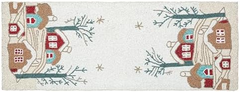 Lightnpro Poinsettia Beaded Table Runner – Elegant Farmhouse Decor for Christmas & Thanksgiving Festive Dining Accent (13x36 Inch) - Image 5