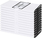 Cotton Clinic Cloth Napkins with Trim - Everyday Use Table Dinner Napkins - Soft Durable Washable - Ideal for Dinner Party Wedding Christmas Easter - Set of 12-20x20 inches Black White Napkins by CottonClinic