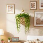 Hanging Wall Basket Handwoven Wicker Basket, Natural Water Hyacinth - Image 5