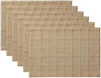 ZeeMart Linen Checked Farmhouse Placemats Set of 6, Camel 13x19in - Image 7