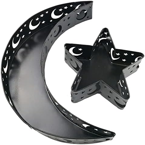 Moon Star Dinner Plate Tray Fruit Plate Ramadan Decoration, Eid Mubarak Moon Star Serving Tray Tableware Dessert Food Storage Container for Islam Muslim Party Festival Table Decor by Unknown