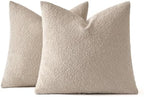 MIULEE 22x22 Decorative Euro Sham Boucle Couch Pillow Covers Oatmeal - Image 6