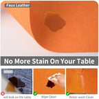 Maxpearl Faux Leather Placemats Set of 8 - Waterproof - Wipe Clean - Heat Resistant - Anti Slip Dining Table Place Mats, Suitable for Indoor & Outdoor Use, 17’’×12’’, Orange - Image 5
