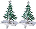 Christmas Tree Stocking Holders for Mantle,Christmas Stocking Holders for Fireplace Weighted Hooks Hanger Farmhouse Christmas Tree Stockings Hanger for Christmas Decoration (Tree 2 Pack) by Houdezhu