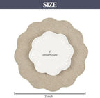 AHHFSMEI Round Faux Linen Placemats Set of 8 Heat Resistant Non-Slip Stain Proof Table Mats for Kitchen Dining Elegant Decor Place Mats (Linen Beige,8) - Image 2