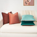 MONDAY MOOSE Decorative Throw Pillow Covers Cushion Cases, Set of 4 Soft Velvet Modern Double-Sided Designs, Mix and Match for Home Decor, Pillow Inserts Not Included (20x20 inch, Pink/Dark Teal) - Image 5