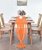 Pufogu 10 Pack 10Ft Orange Chiffon Table Runner Sheer 29x120 Inch - Image 3