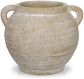 Briful Rustic Farmhouse Vase with Handles, 7.4" Ceramic Vases for Tabletop by Briful