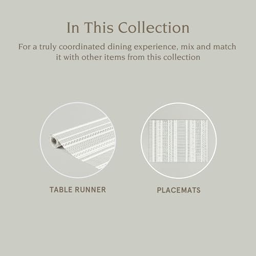 Over&Back 18x90 Reversible Striped Table Runner - UVA/UVB-Proof Table Runners - Waterproof Indoor and Outdoor Kitchen and Home Decor - Green - Image 4