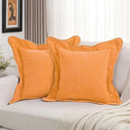 FUTEI Pack of 2 Chenille Throw Pillow Covers 20x20 Inch, Orange by FUTEI