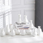 White Ceramic Bud Vase Set of 12 DIY Matte Flower Vases - Image 2