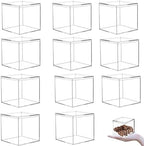 KissYou Acrylic Box 12 Packs Clear Boxes with Lids Plastic Square Cube for Display Small Storage Boxes Birthday Graduation Party Favor Candy Boxes by KissYou