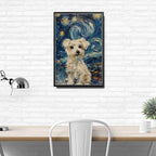 Metal Sign Vintage Tin Sign Maltese Starry Night Maltese Fluffy Maltese in Night for Home Apartment and Seasonal Celebrations Corrosion Resistant Aluminum 8×12 Inches with Metal Frame - Image 3