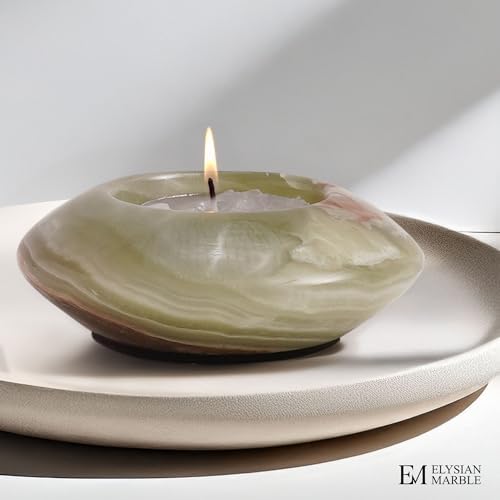 Tea Light Candle Holders Set of 3 – Handcrafted Natural Marble Tealight & Votive Holders in Graduated Sizes (4", 3.5", 3"), Decorative Stone Candle Holders for Home Décor & Table Centerpieces - Image 7